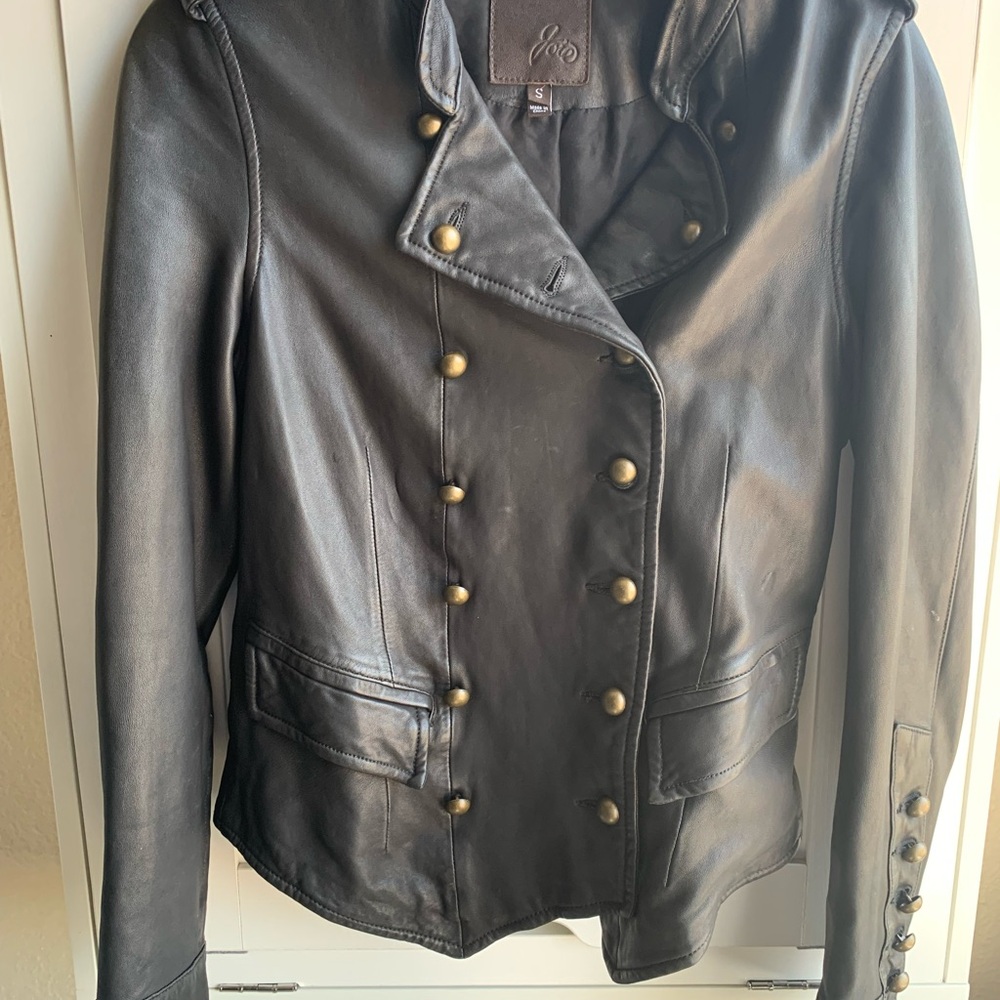 Joie Black Leather and Silk Jacket - Picture 13 of 13